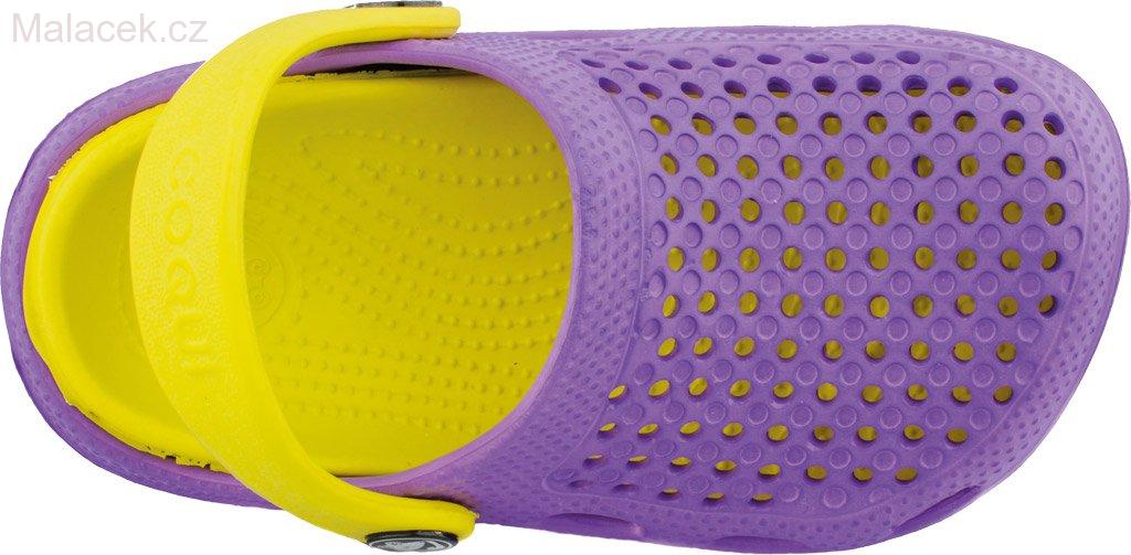 Plážovky, nazouváky, SANDÁLY COQUI BUGY FIALOVÉ/ŽLUTÉ 6101