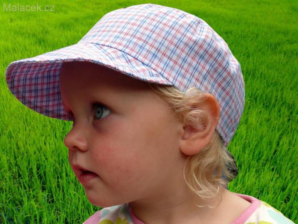 Dětská kšiltovka Fantom bekovka - č. 1 bílo-růžovo-modrá kostka