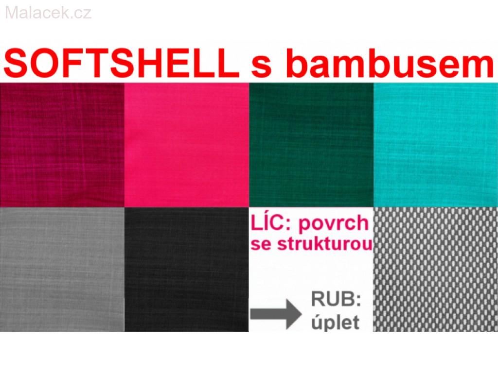 Dětské kalhoty Fantom broušený SOFTSHELL slim s bambusem, černá