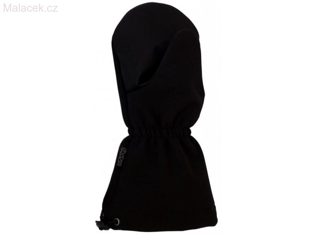 Dětské SNĚHOVÉ rukavice Fantom SOFTSHELL černé s reflexním tiskem