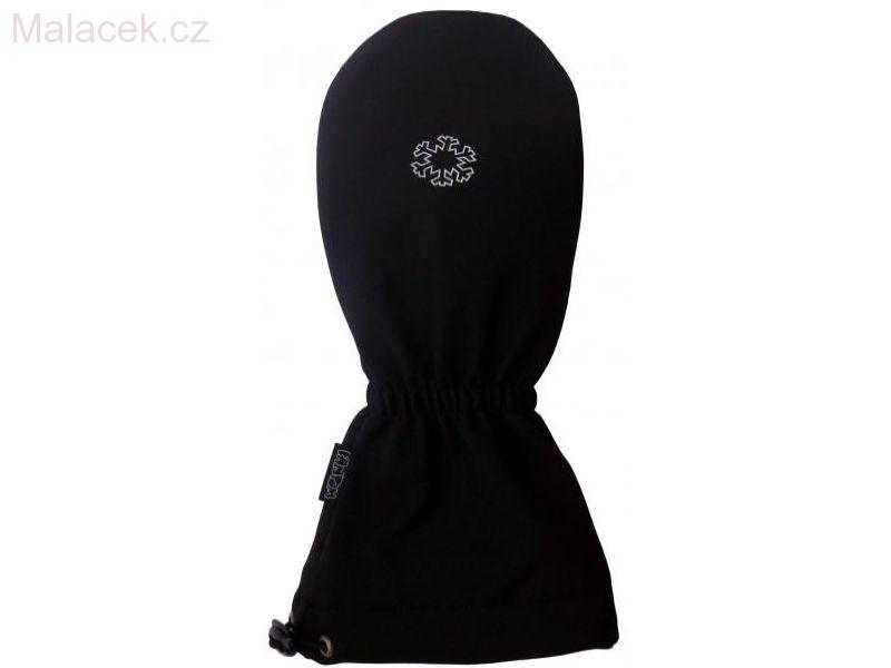 Dětské SNĚHOVÉ rukavice Fantom SOFTSHELL černé s reflexním tiskem