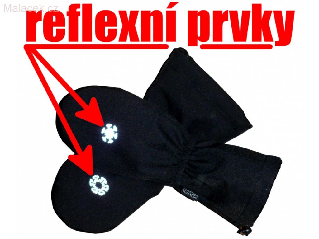 Dětské SNĚHOVÉ rukavice Fantom SOFTSHELL černé s reflexním tiskem