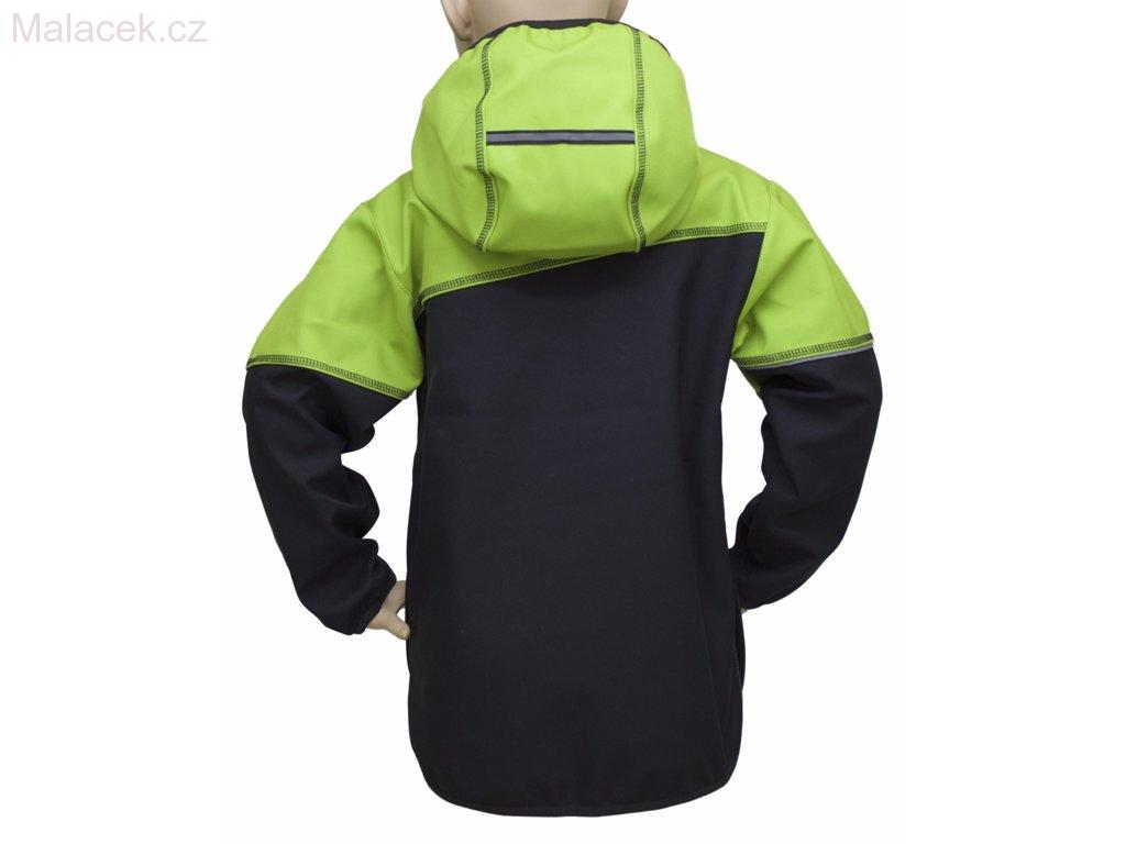 Fantom Dětská bunda Fantom SOFTSHELL dvoubarevná černo - limetková