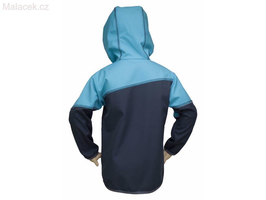 Fantom Dětská bunda Fantom SOFTSHELL dvoubarevná šedo-tyrkysová