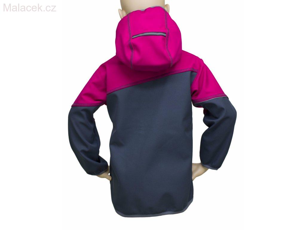 Fantom Dětská bunda Fantom SOFTSHELL dvoubarevná šedo-růžová