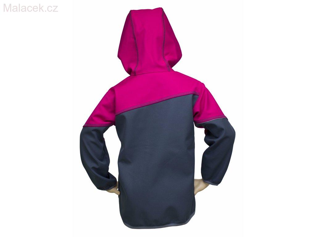 Fantom Dětská bunda Fantom SOFTSHELL dvoubarevná šedo-růžová