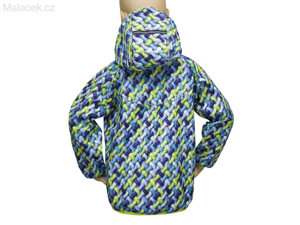 Dětská bunda Fantom SOFTSHELL s potiskem modro-zelené copánky