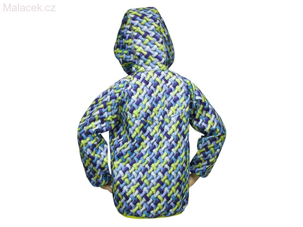 Dětská bunda Fantom SOFTSHELL s potiskem modro-zelené copánky