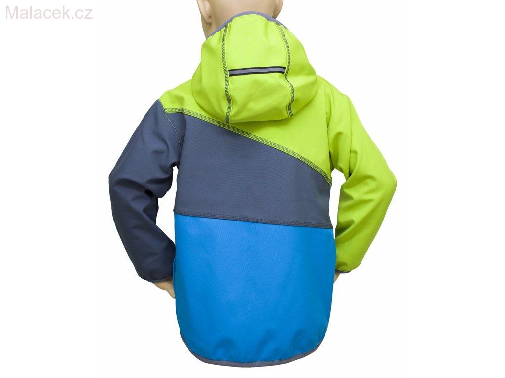Fantom Dětská bunda SOFTSHELL trojbarevná tyrkysovo-šedo-limetková