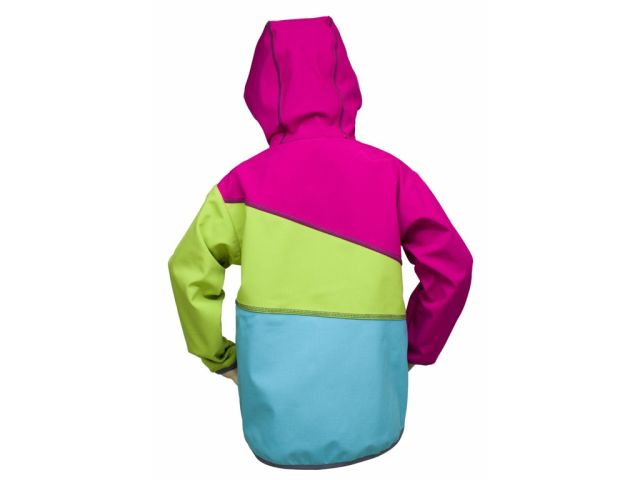 Fantom Dětská softshellová bunda trojbarevná světle tyrkysovo-limetkovo-růžová