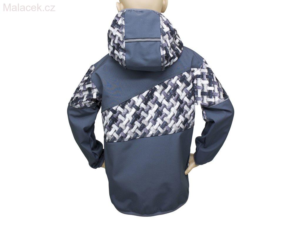 Dětská bunda Fantom SOFTSHELL kombinovaná - šedá + šedé copánky