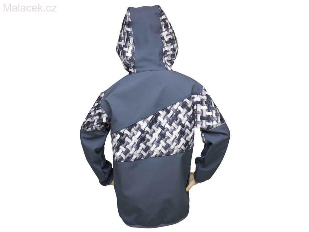 Dětská bunda Fantom SOFTSHELL kombinovaná - šedá + šedé copánky