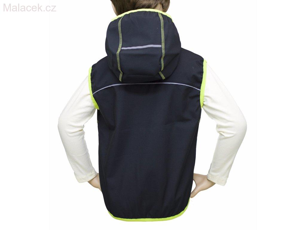 Fantom Dětská softshellová outdoorová vesta s kapucí, černá