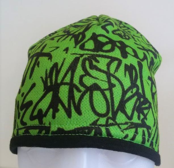 Zimní čepice RDX potisk RDX, podšívka MERINO, zelená