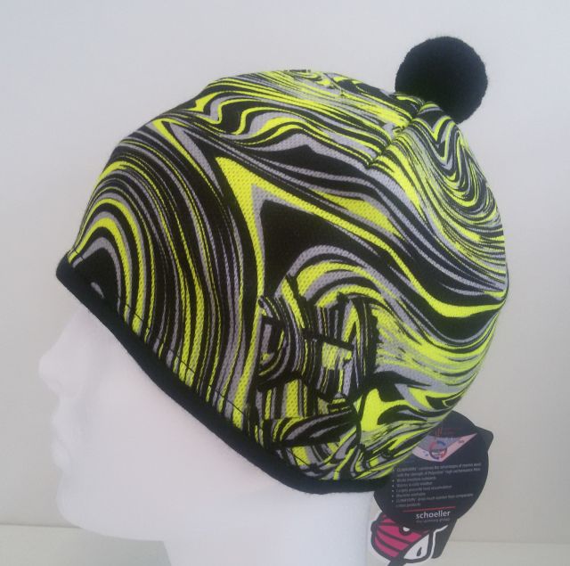 Zimní čepice RDX potisk ŠMOUHY, podšívka CLIMAYARN, neon zelené šmouhy