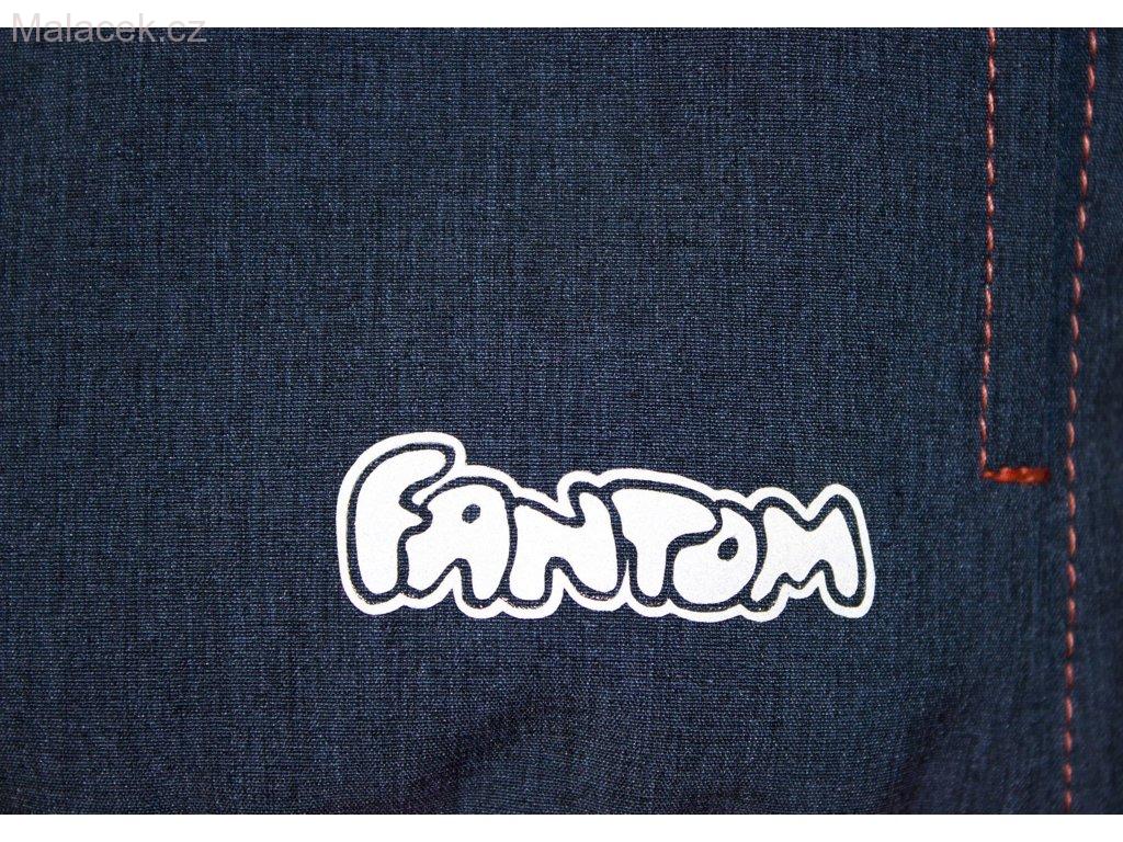 Dětská vesta softshell - modrý melír, signální oranžové lemovky