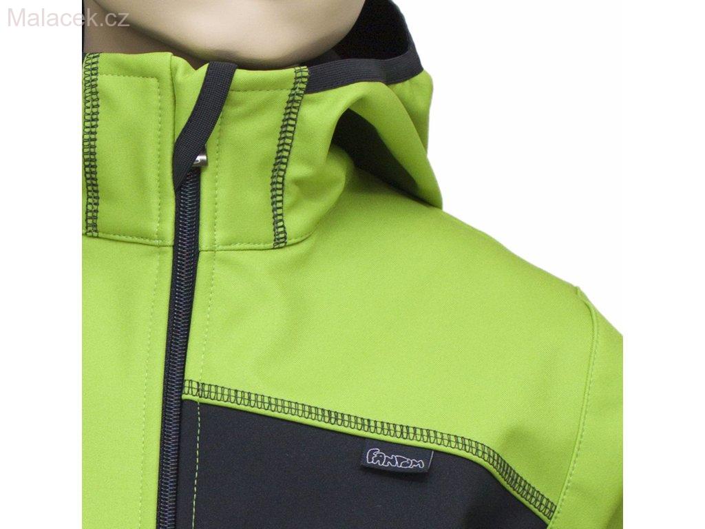Fantom Dětská bunda Fantom SOFTSHELL dvoubarevná černo - limetková
