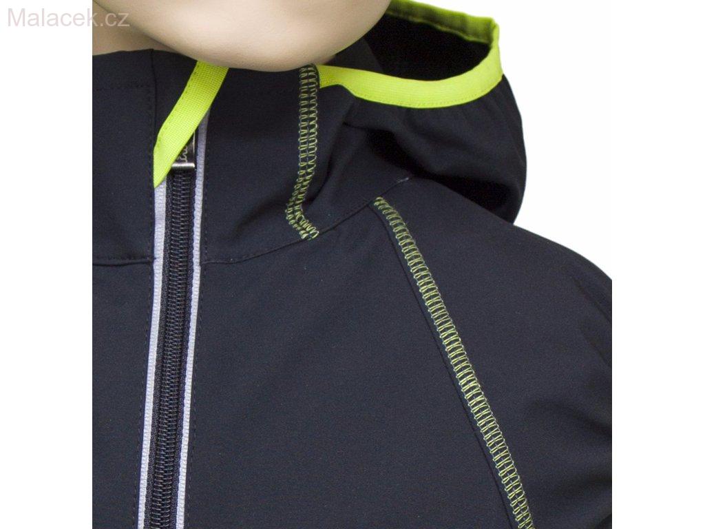 Fantom Dětská softshellová outdoorová vesta s kapucí, černá