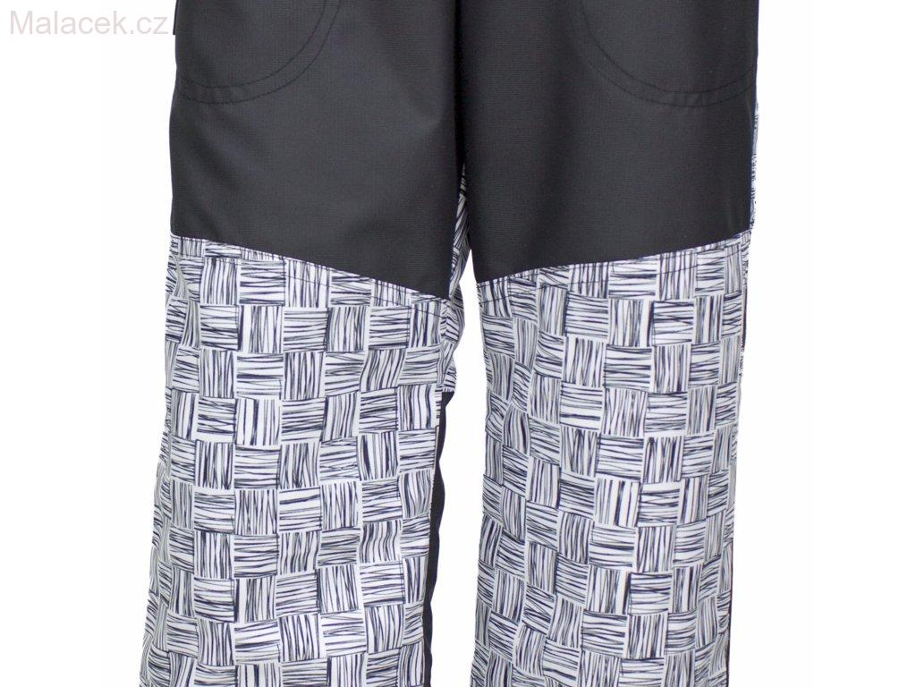 Fantom Kalhoty s kostkou se zátěrem a podšívkou černé-černobílá kostka