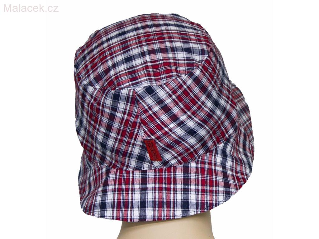 Dětský klobouk Fantom, červeno-tmavě modrá kostka