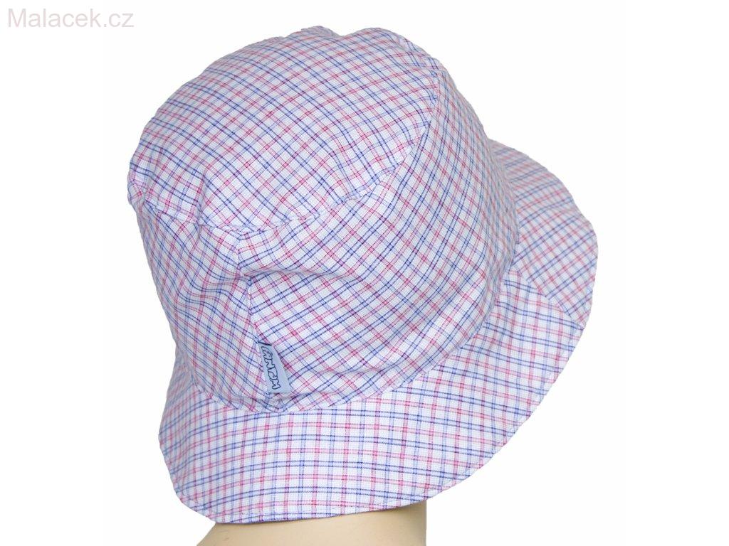 Dětský klobouk Fantom - č. 1 bílo-růžovo-modrá kostka VEL. 52