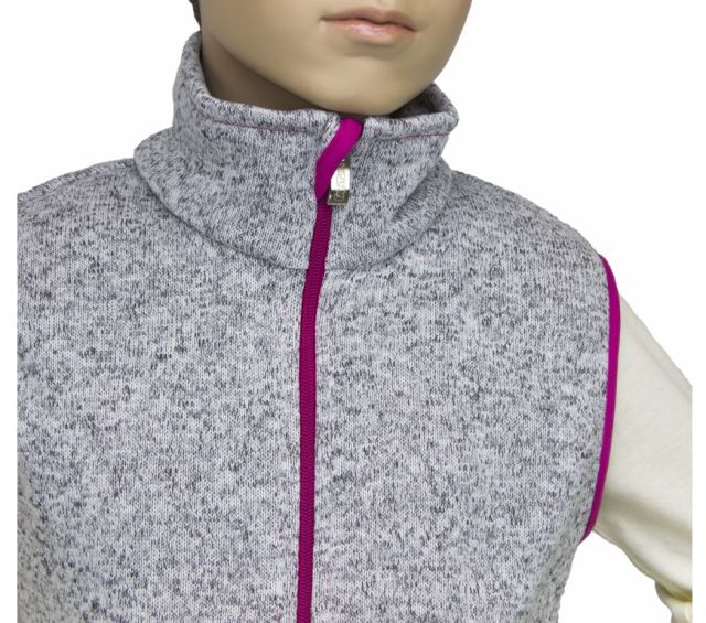 Fantom Vesta svetrovinový úplet šedý melír růžová lemovka