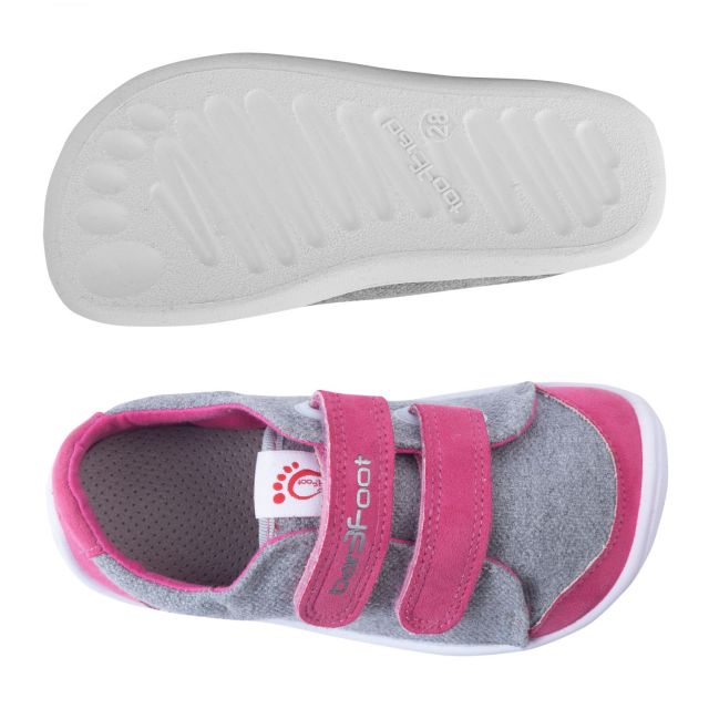 3F bar3foot Tenisky barefoot recycled šedo-růžová