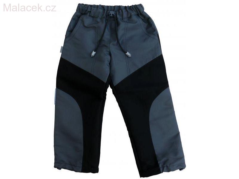 Fantom Dětské kalhoty OUTDOOROVÉ s bavlněnou podšívkou černo-šedá
