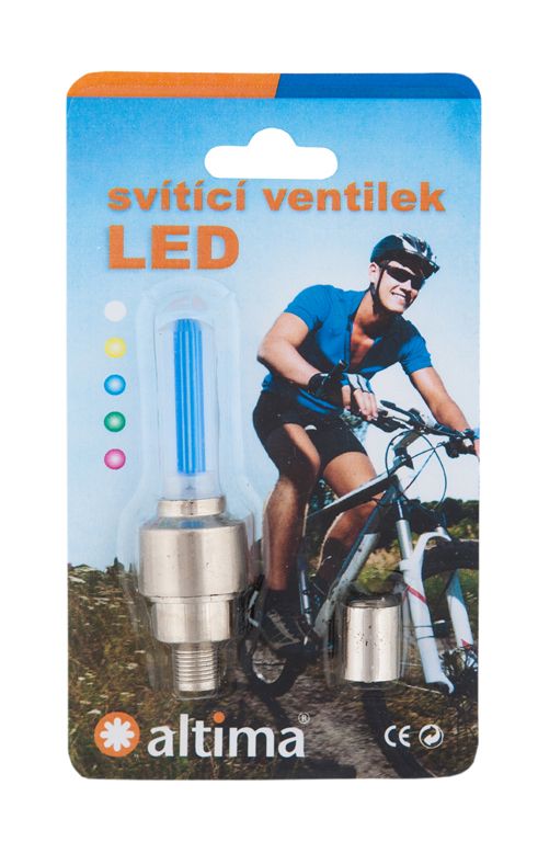 Altima LED svítící ventilek na kolo - zelená 2 ks