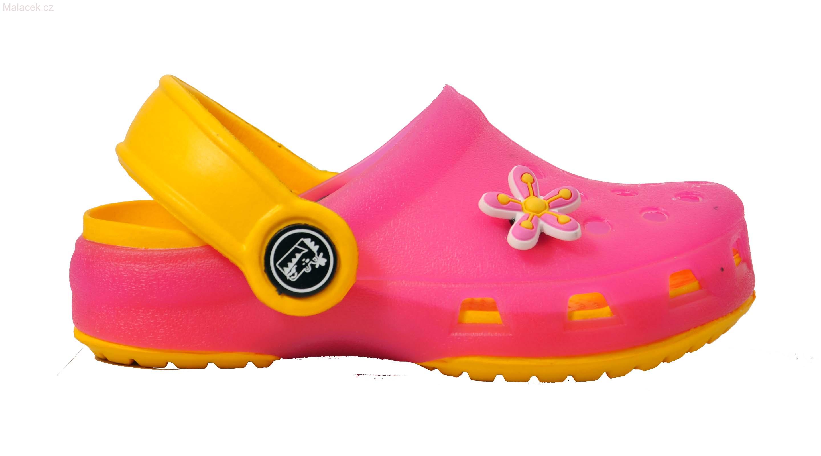 Dětské gumové sandále BUGGA, nazouváky růžové