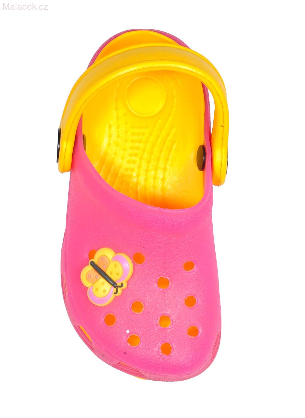 Dětské gumové sandále BUGGA, nazouváky růžové