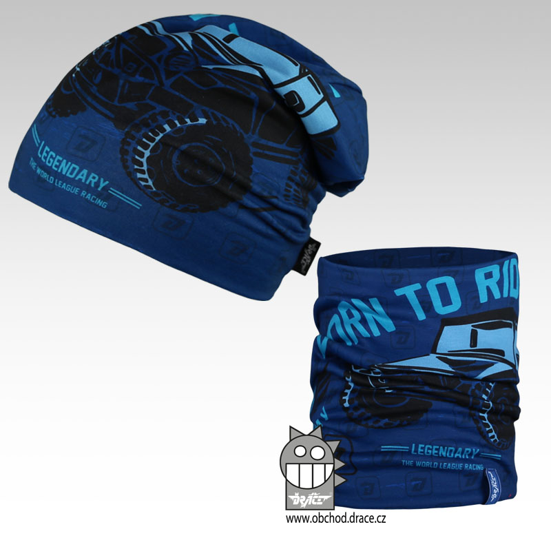 Oboustranná čepice Falco, vzor 05 Dráče, modrá JEEP