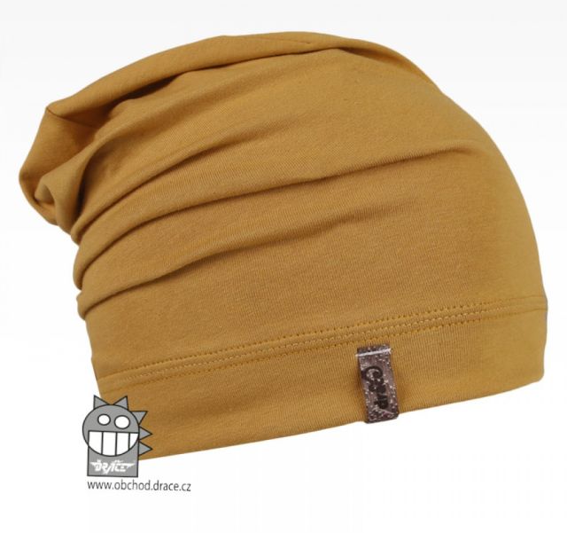 Dráče bavlněná spadlá čepice Polo vzor 10, hořčice - Monster Truck