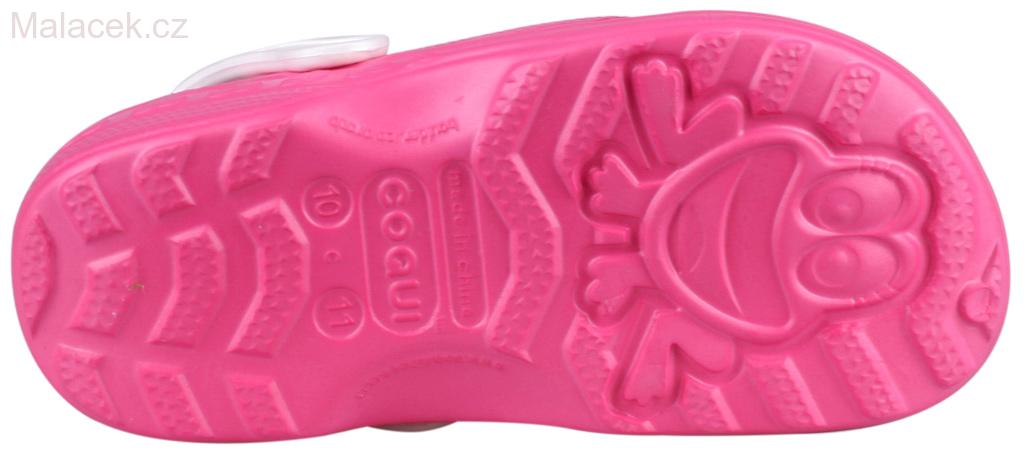 Plážovky, nazouváky, SANDÁLY COQUI LITTLE FROG RŮŽOVÁ/BÍLÁ
