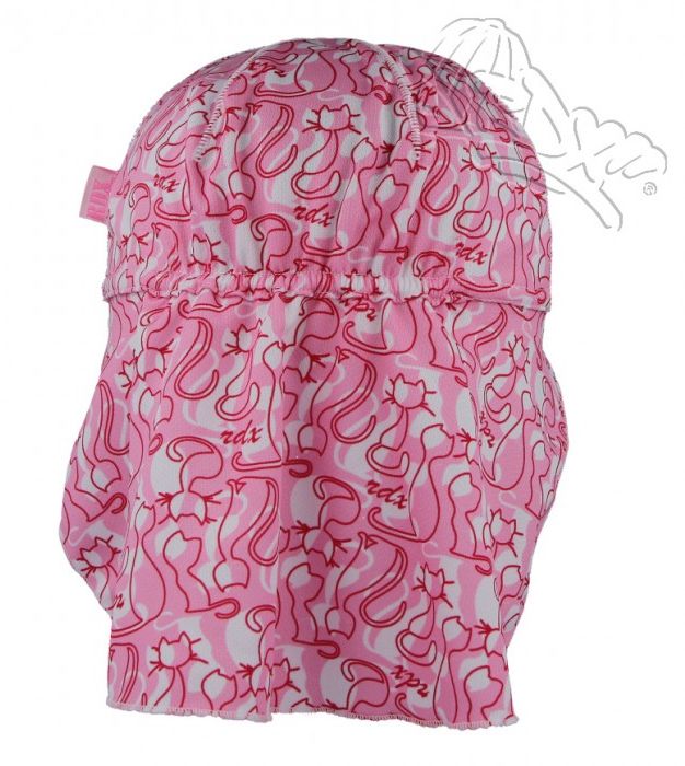 RDX Funkční kšiltovka se záclonkou Coolmax s UV40+, bílá květinky