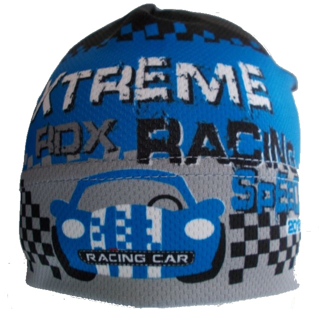 Funkční čepice RDX potisk EXTREME RACING, šedo-modrá