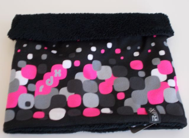 Zimní čepice RDX potisk neon růžové ČTVEREČKY, podšívka MERINO