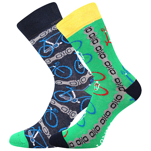 Boma Voxx Dětské CRAZY ponožky DOBLIK 3 páry - fotbal, pirátský poklad a palmy, kola