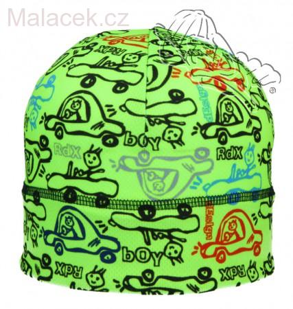 Funkční čepice RDX Autíčka, kiwi neon