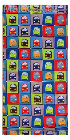 Funkční zimní nákrčník, tuba - barevná autíčka