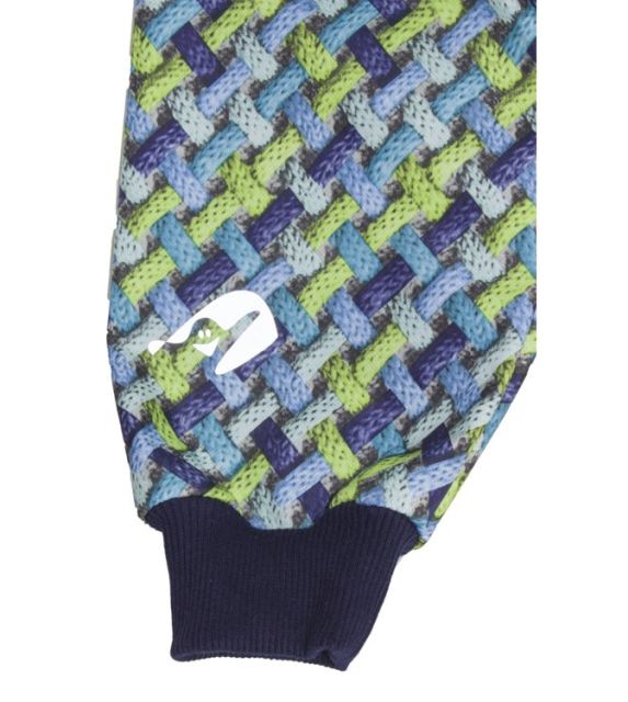 Fantom Kojenecké softshellové kalhoty modro-zelené copánky