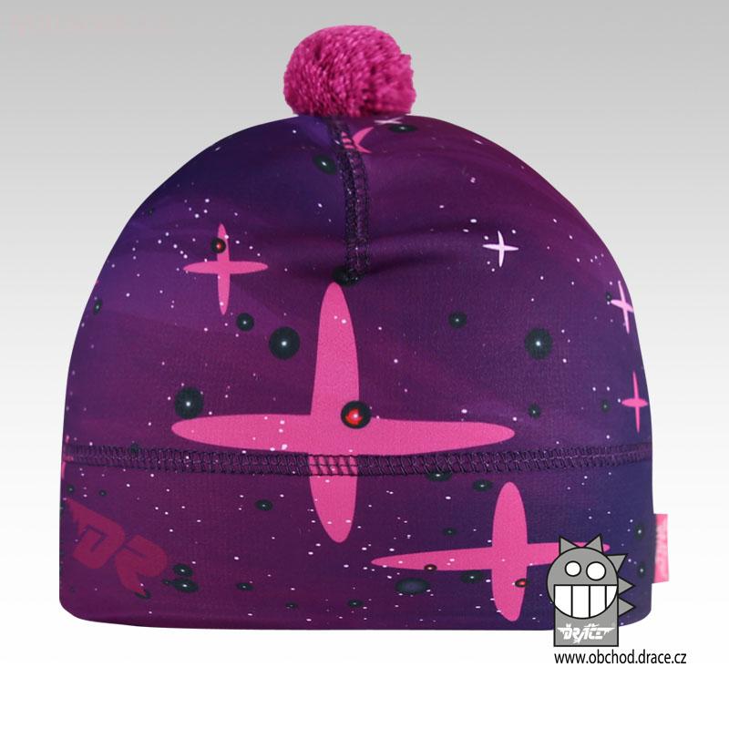 Flavio čepice pro zimní období vzor 96, fialová, hvězdy