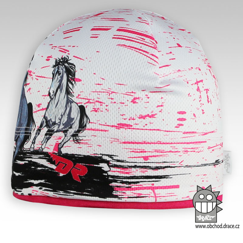Čepice Cyril - vzor 22 - čepice pro období jaro, podzim (bílá, kůň)