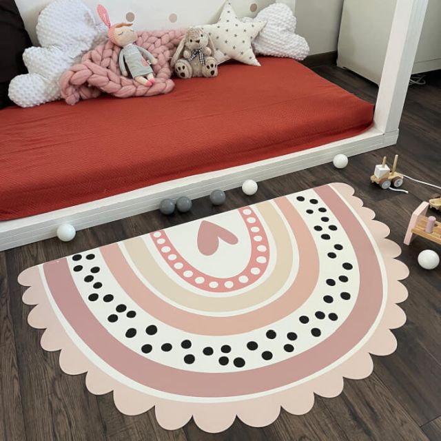 INSPIO Podložka na hraní pro děti do dětského pokoje - Duha v pastelových barvách N.1. - Růžová 