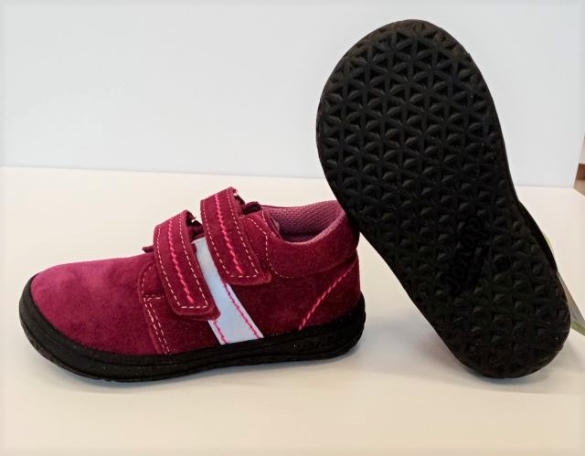 Jonap dětské barefoot kožené boty B1SV light vínová reflex VEL. 24 - VÝPRODEJ