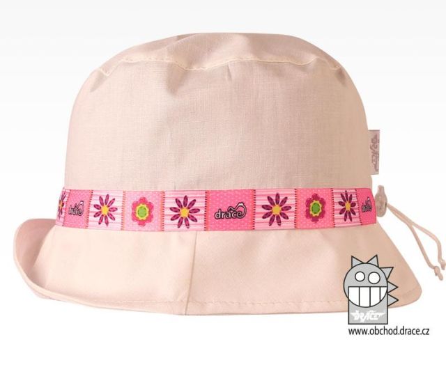 Letní klobouk Dráče Palermo (rostoucí) - vzor 04, kytičky, smetanová