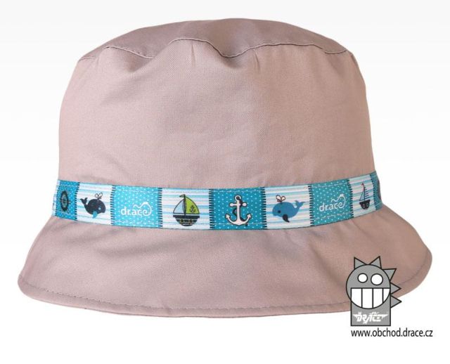 Letní klobouk Dráče Palermo (rostoucí) - vzor 11, světle šedá, námořní