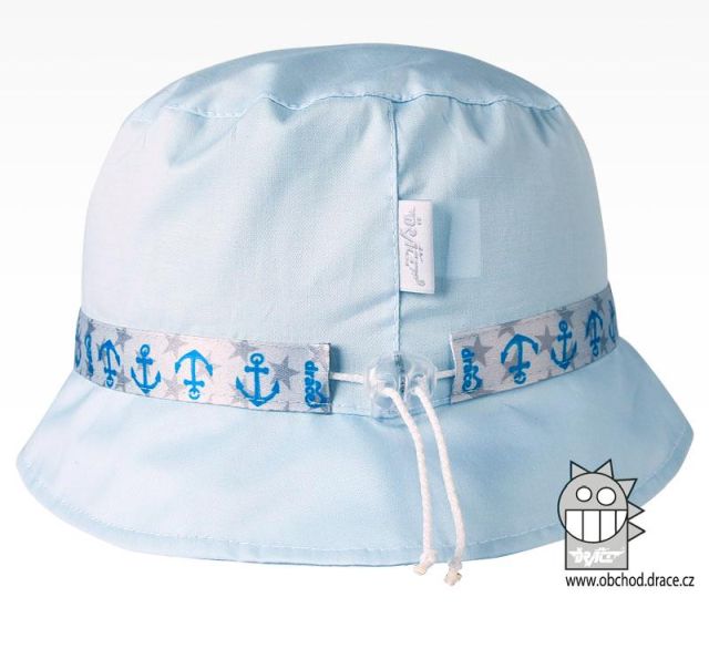 Dráče Letní klobouk Dráče Palermo rostoucí vzor 14 světle modrá kotvičky