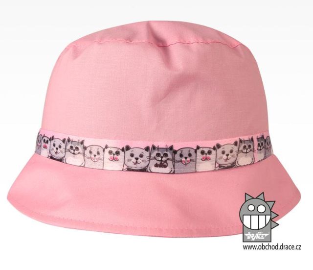 Letní klobouk Dráče Palermo (rostoucí) - vzor 01, světle růžová, kočičky