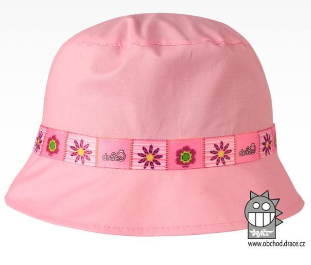 Dráče Letní klobouk Dráče Palermo rostoucí vzor 02 světle růžová kytičky